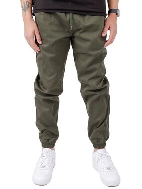 Fairplay Baggy Runner Olive Green Jogger Pants Size 34 Stretch Twill